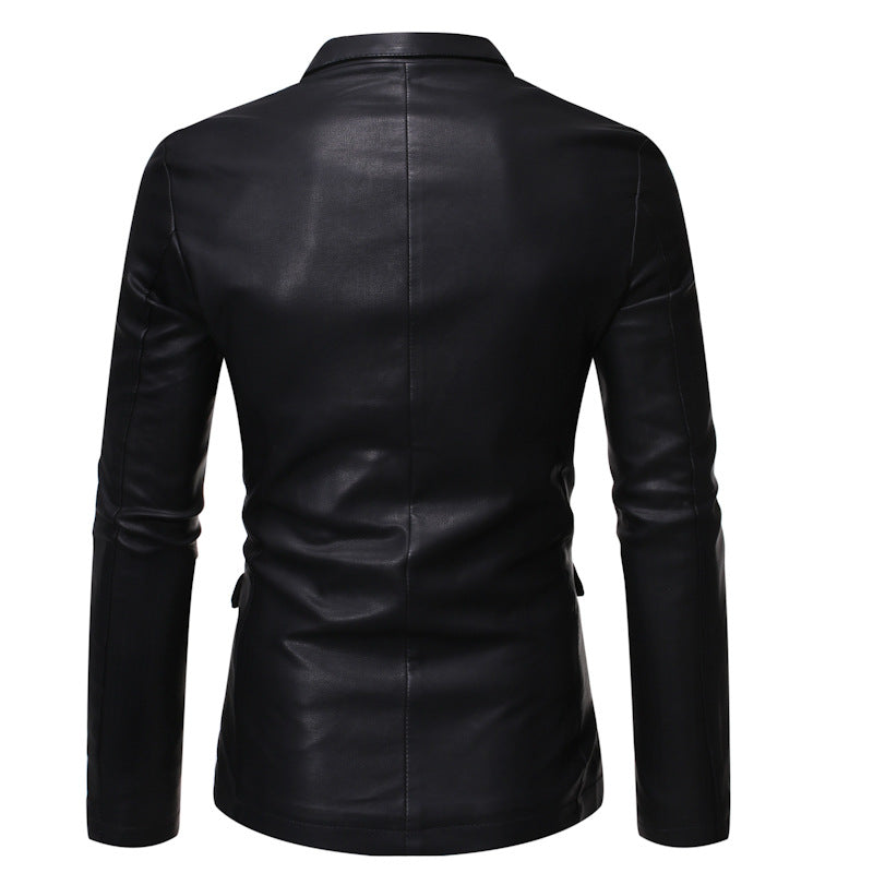 Men's Faux Leather Blazer