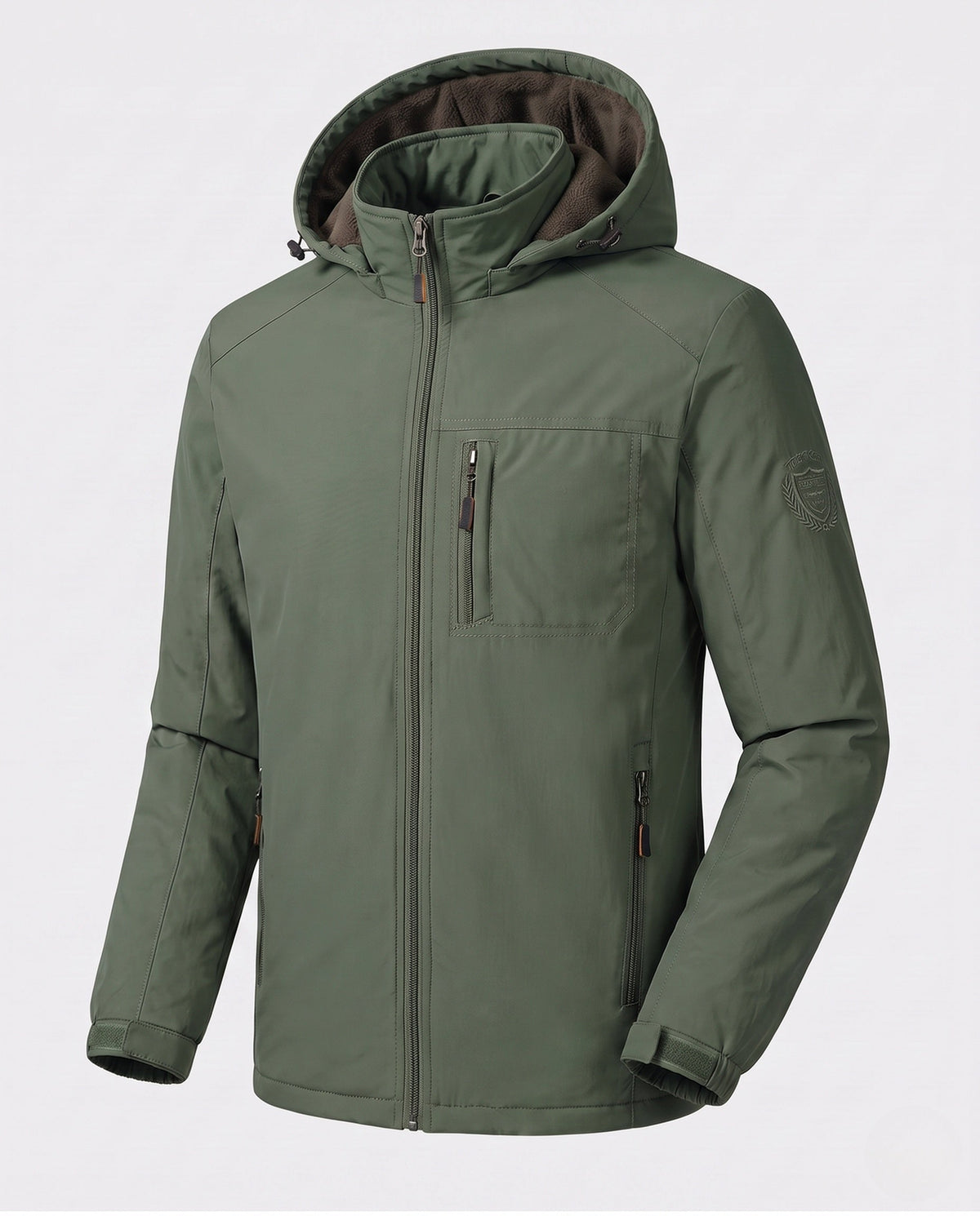 Men's Fleece Lined Winter Jacket in Army Green