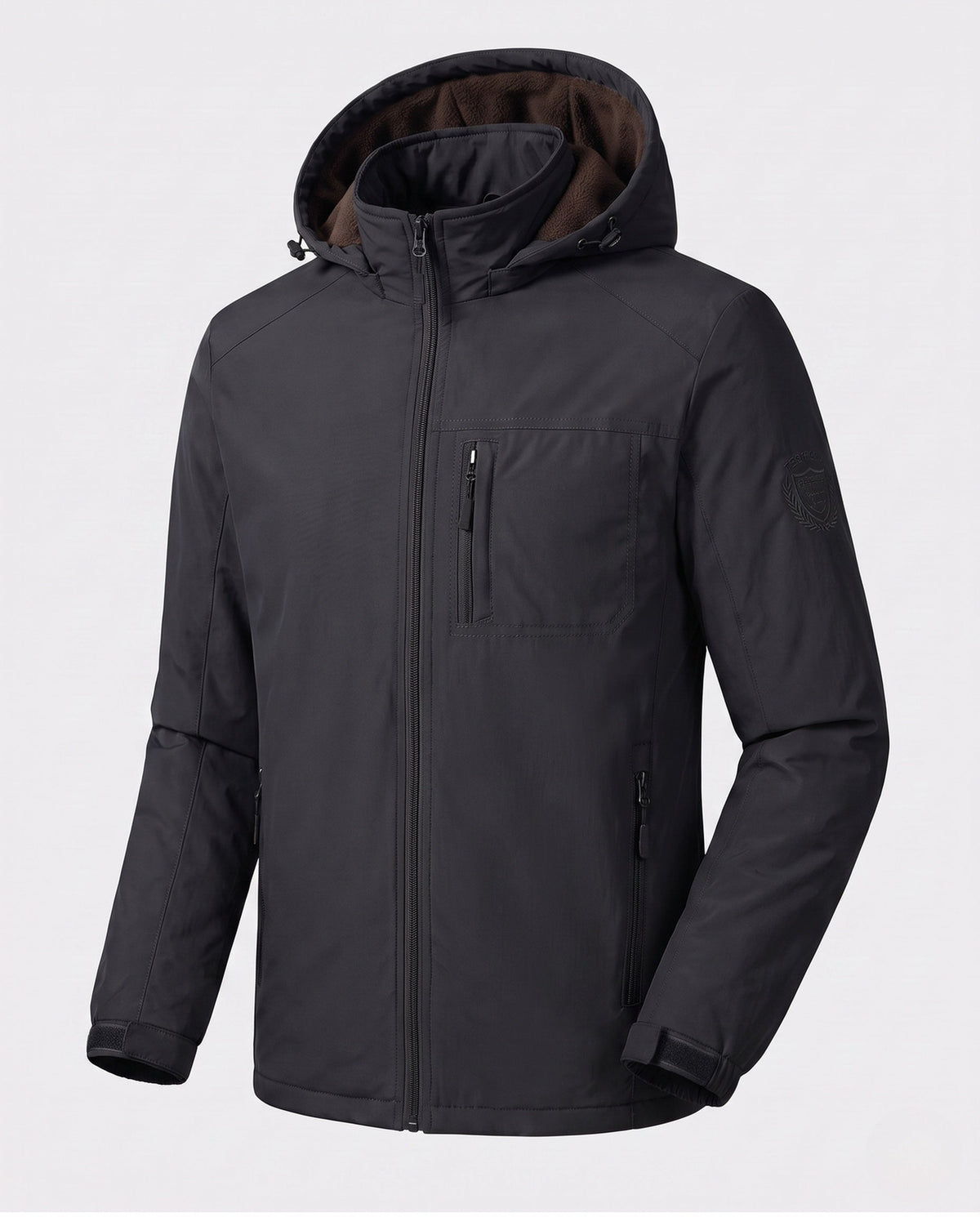 Men's Fleece Lined Winter Jacket in Black