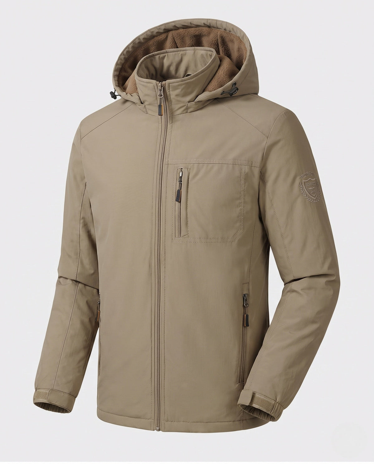 Men's Fleece Lined Winter Jacket in Khaki