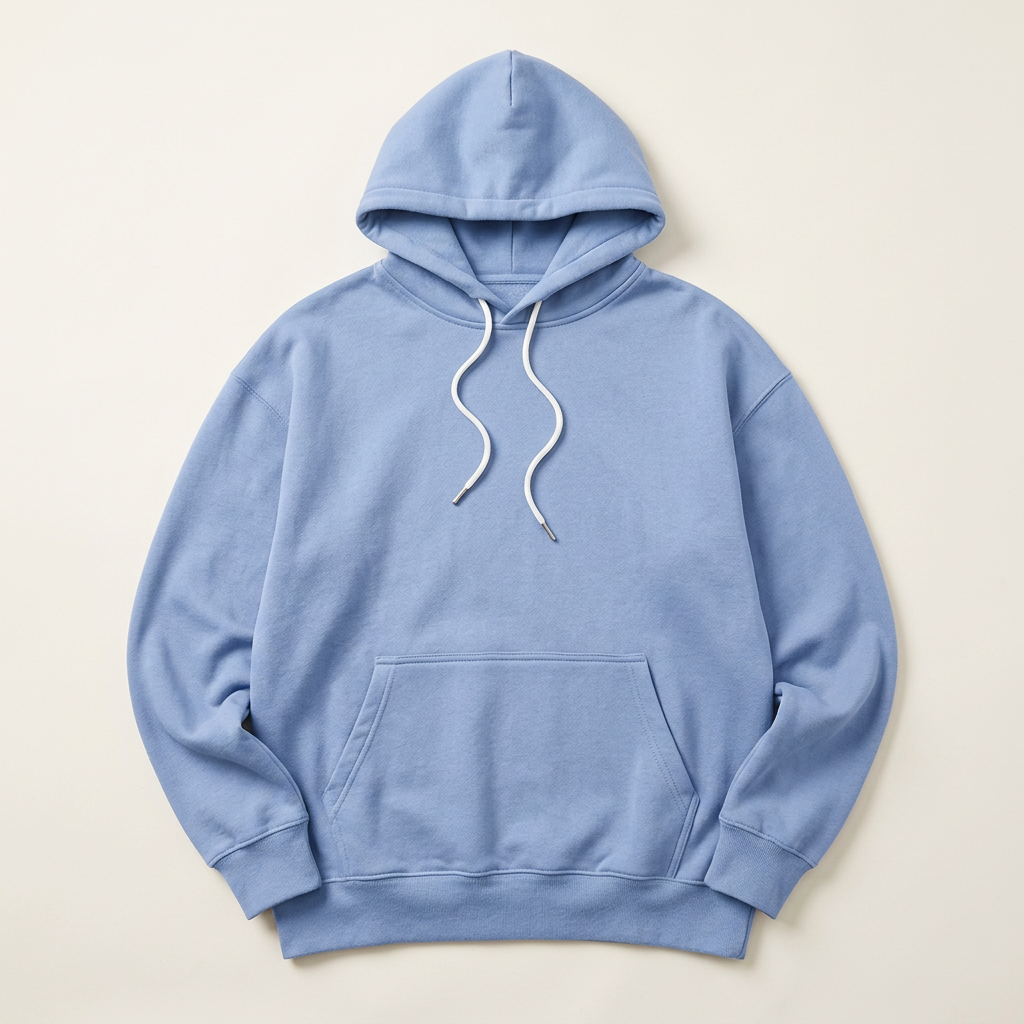 Men's Fleece Pullover Hoodie in Light Blue
