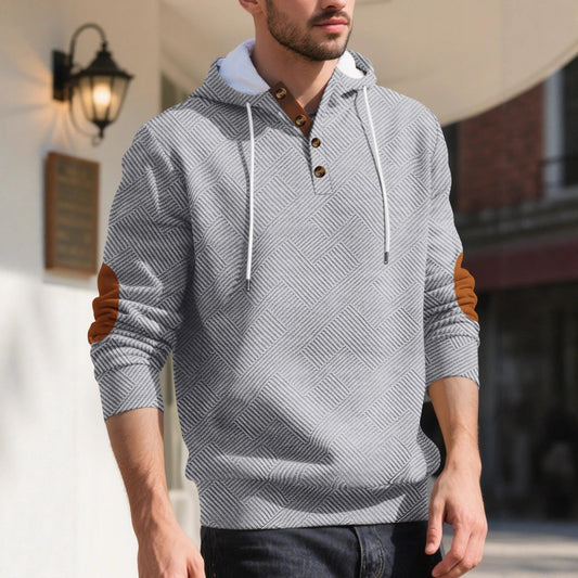 Men's Henley Button Hoodie
