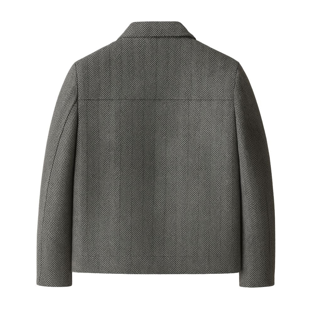 Men's Herringbone Wool Chore Coat for Smart Casual Style