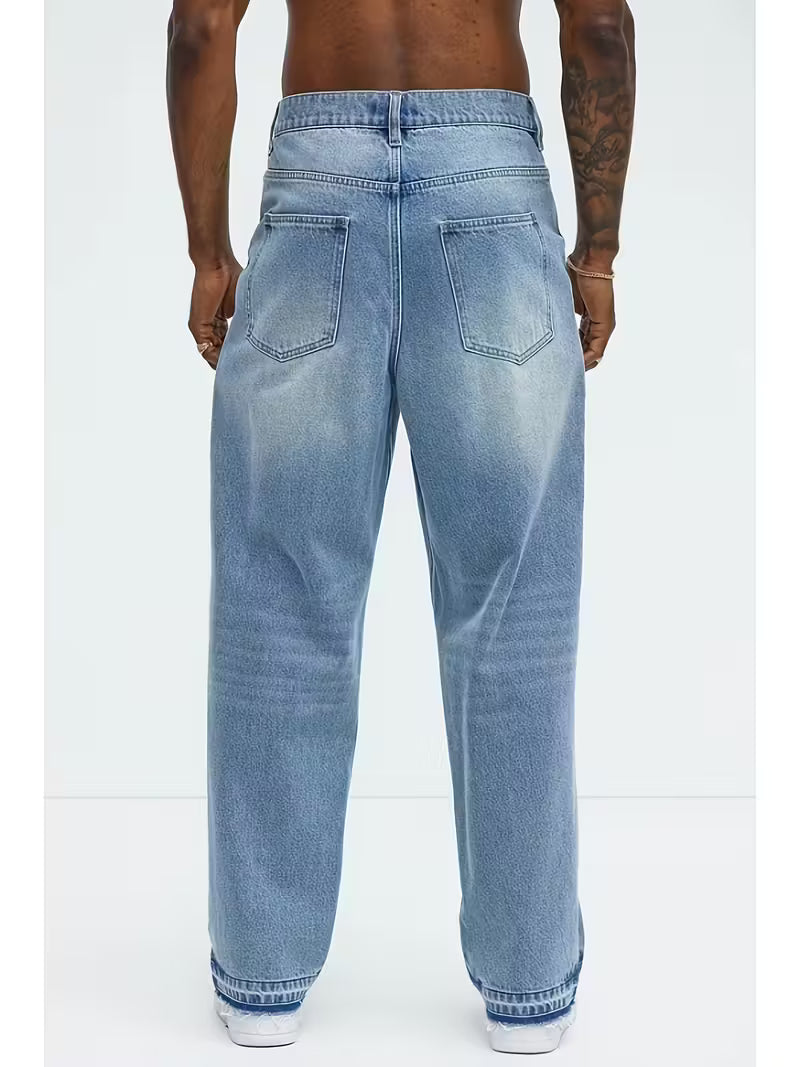 Men's High Waist Baggy Jeans