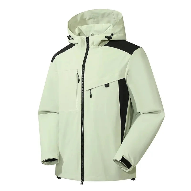 Men's Hooded Padded Winter Coat in Ivory