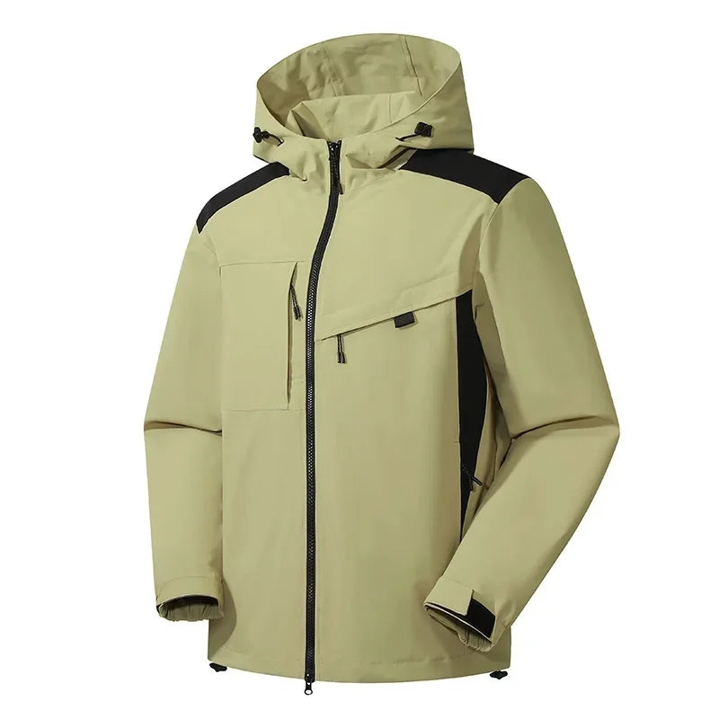 Men's Hooded Padded Winter Coat in Khaki
