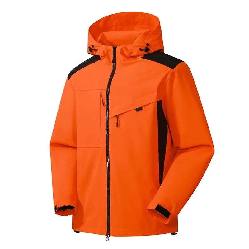 Men's Hooded Padded Winter Coat in Orange