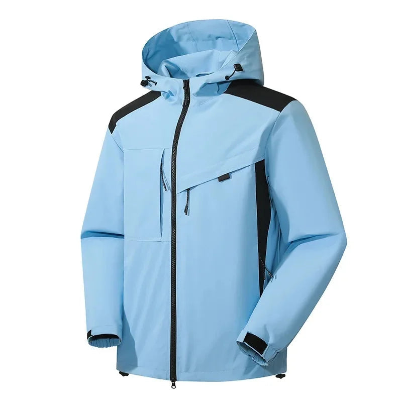 Men's Hooded Padded Winter Coat in Sky Blue
