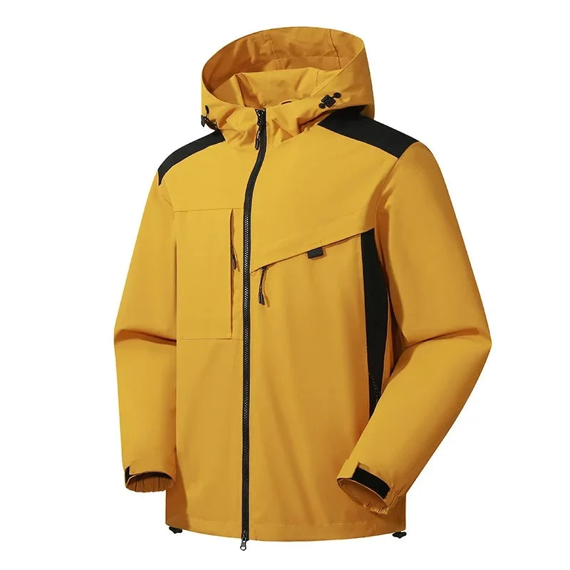 Men's Hooded Padded Winter Coat in Yellow