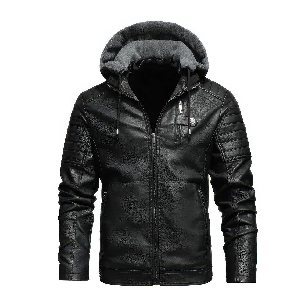 Men's Hooded Puffer Winter Coat in Black