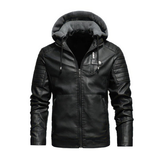Men's Hooded Puffer Winter Coat in Black