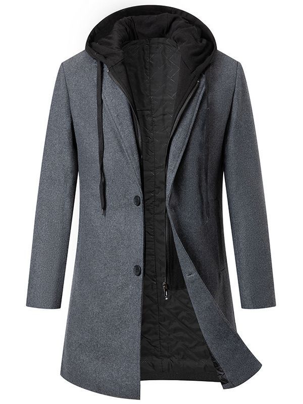 Men's Hooded Winter Coat in Grey