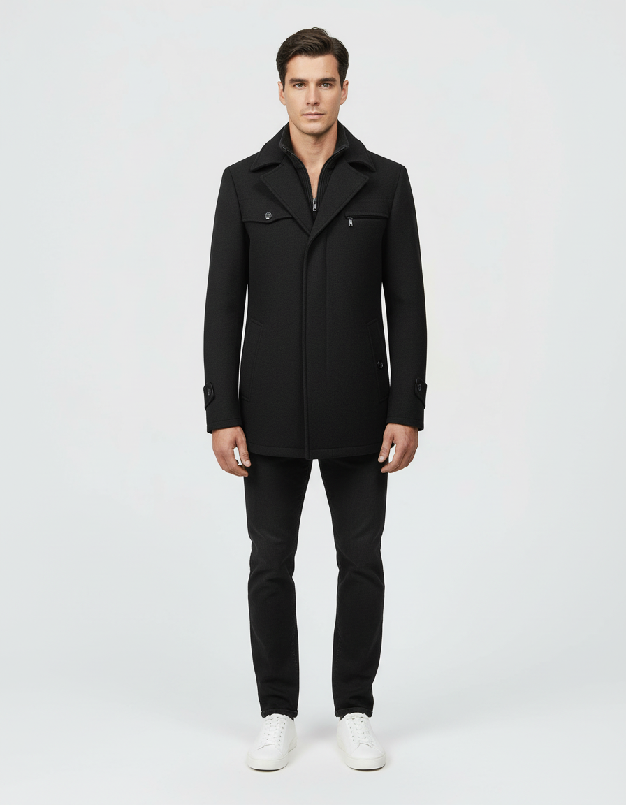 Men's Layered Collar Winter Jacket