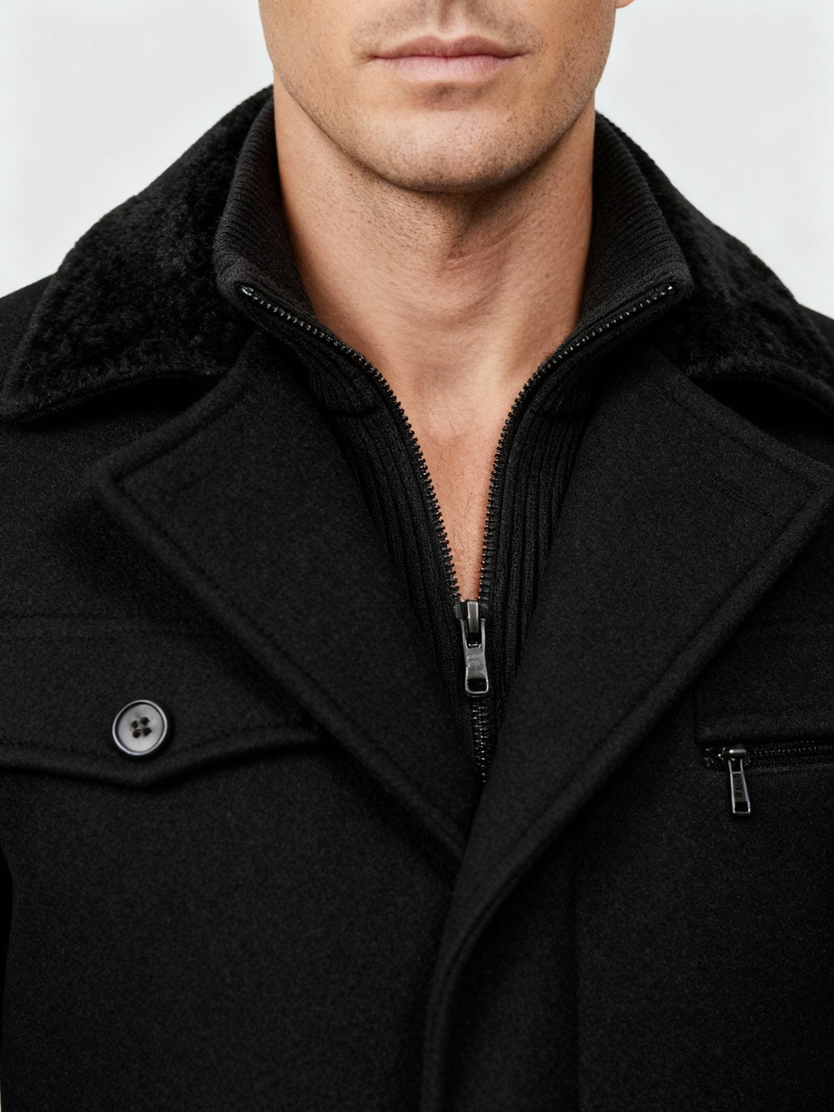 Men's Layered Collar Winter Jacket