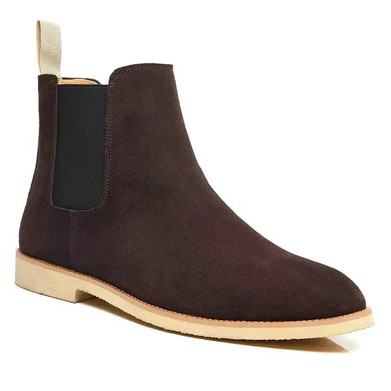 Men's Leather & Suede Chelsea Boots in Brown