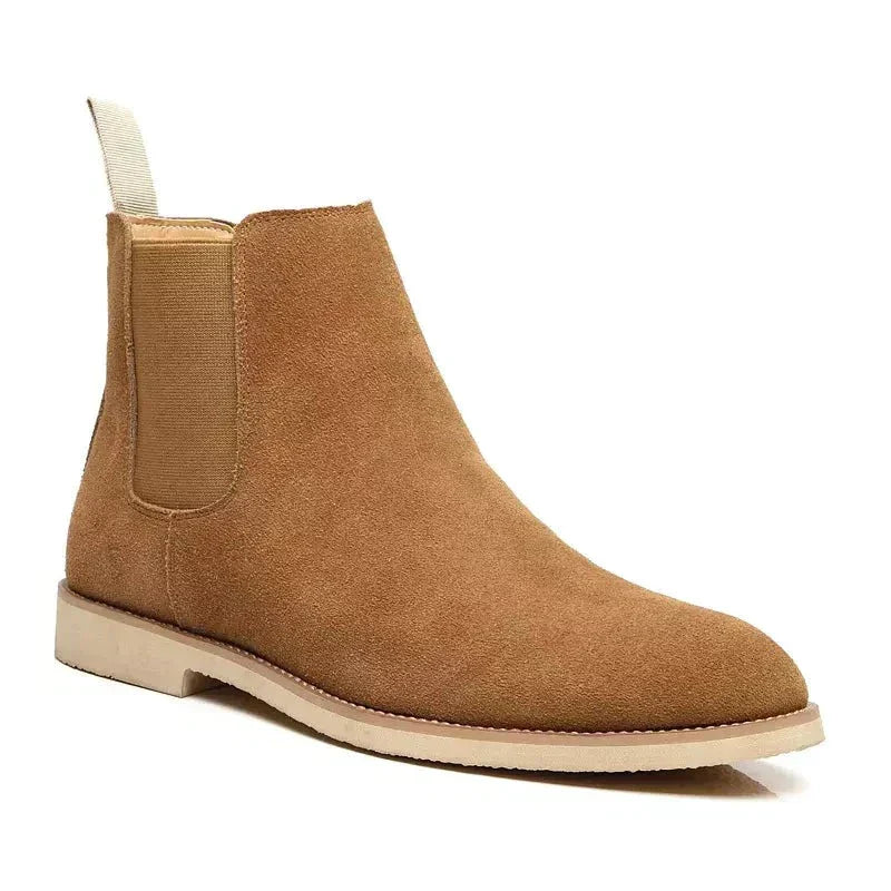 Men's Leather & Suede Chelsea Boots in Light Brown