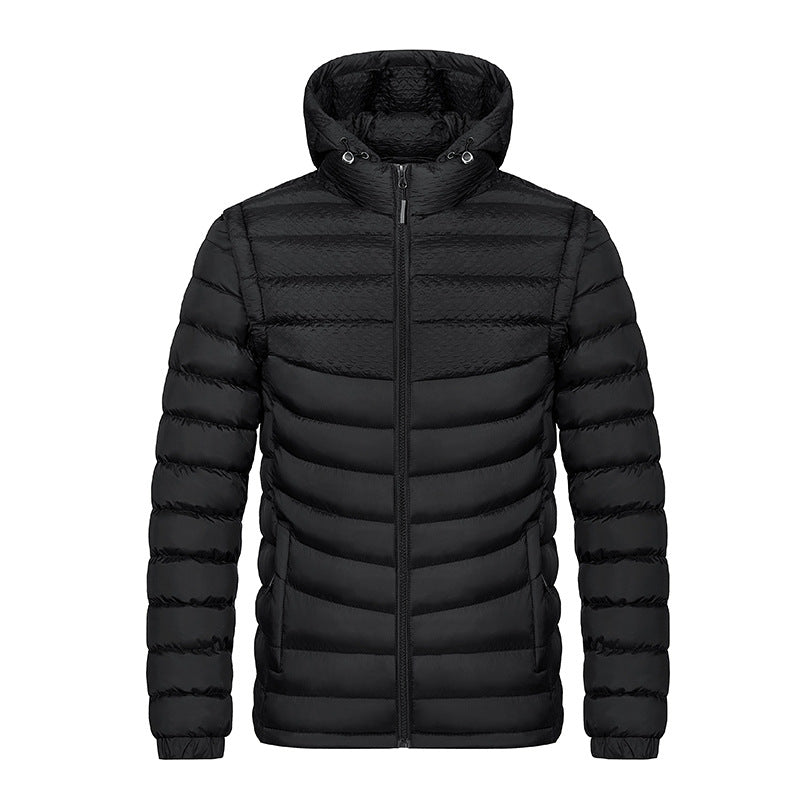 Men's Lightweight Quilted Winter Jacket in Black
