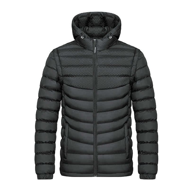 Men's Lightweight Quilted Winter Jacket in Charcoal Grey