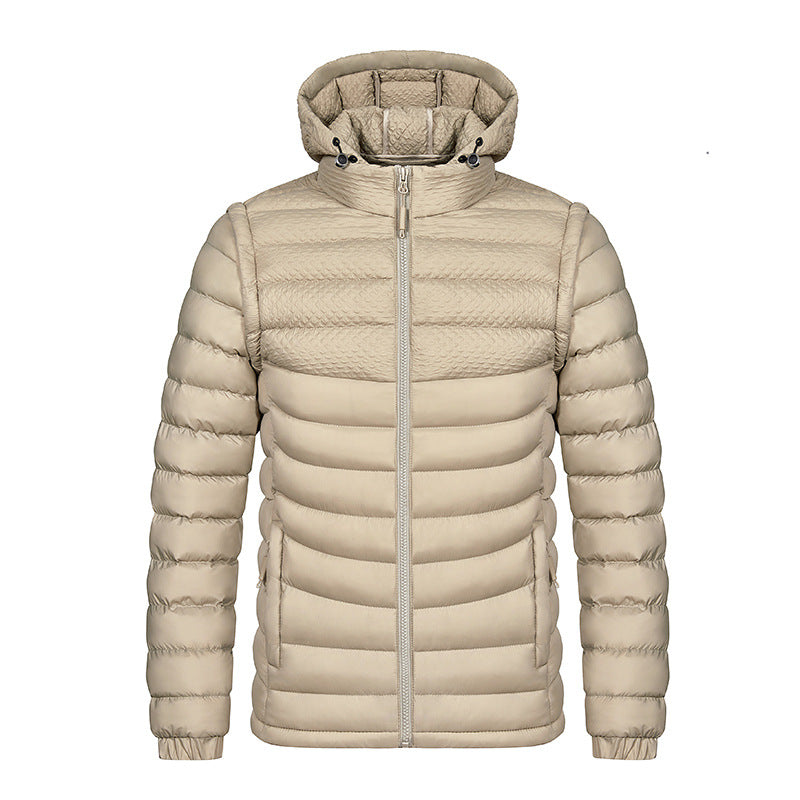 Men's Lightweight Quilted Winter Jacket in Stone