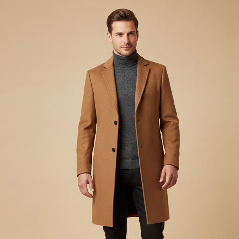 Men's Long Wool Overcoat for Smart Winter Style