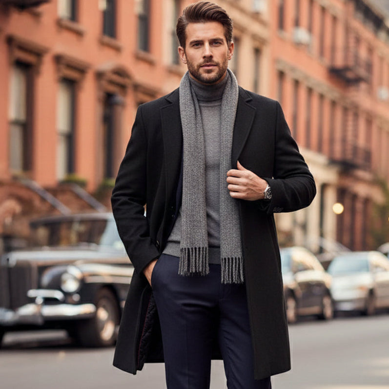 Men's Long Wool Overcoat for Smart Winter Style