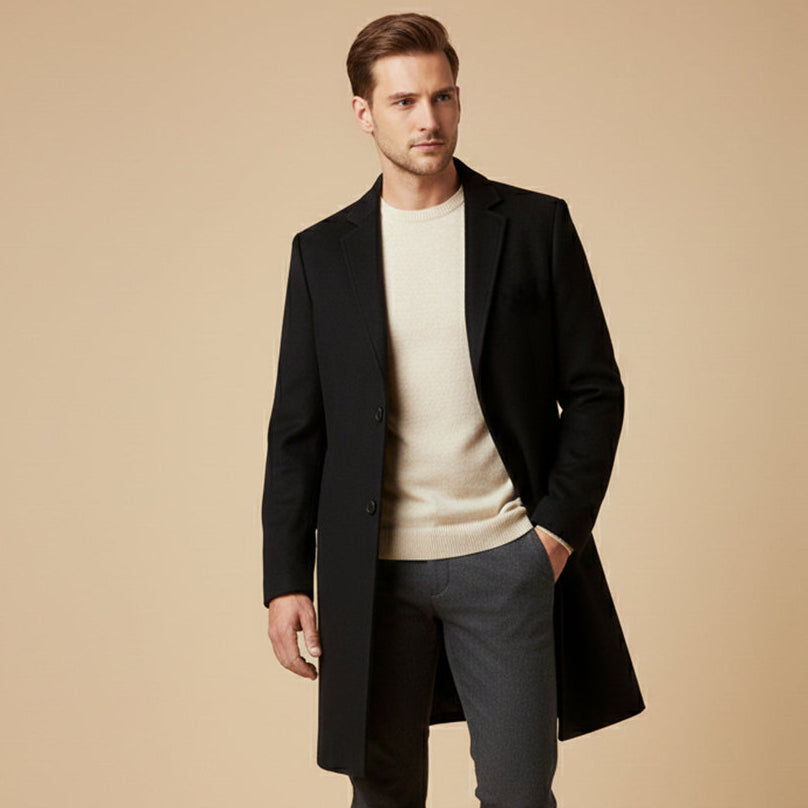 Men's Long Wool Overcoat for Smart Winter Style