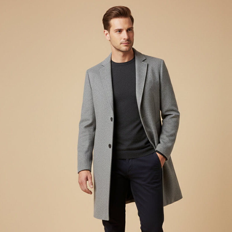 Men's Long Wool Overcoat for Smart Winter Style