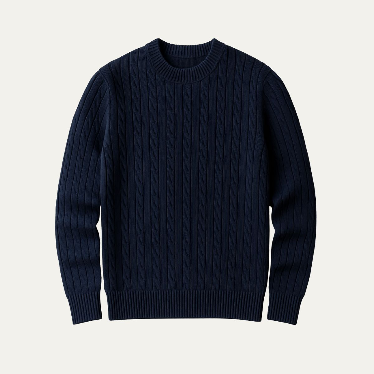 Men's Navy Cable Knit Sweater in Navy