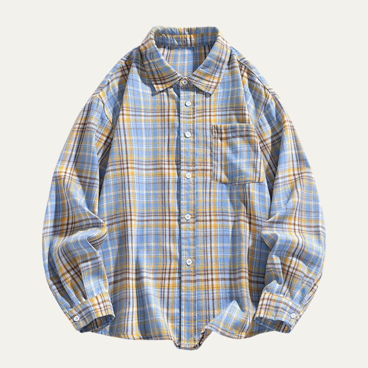 Men's Oversized Flannel Shirt in Blue