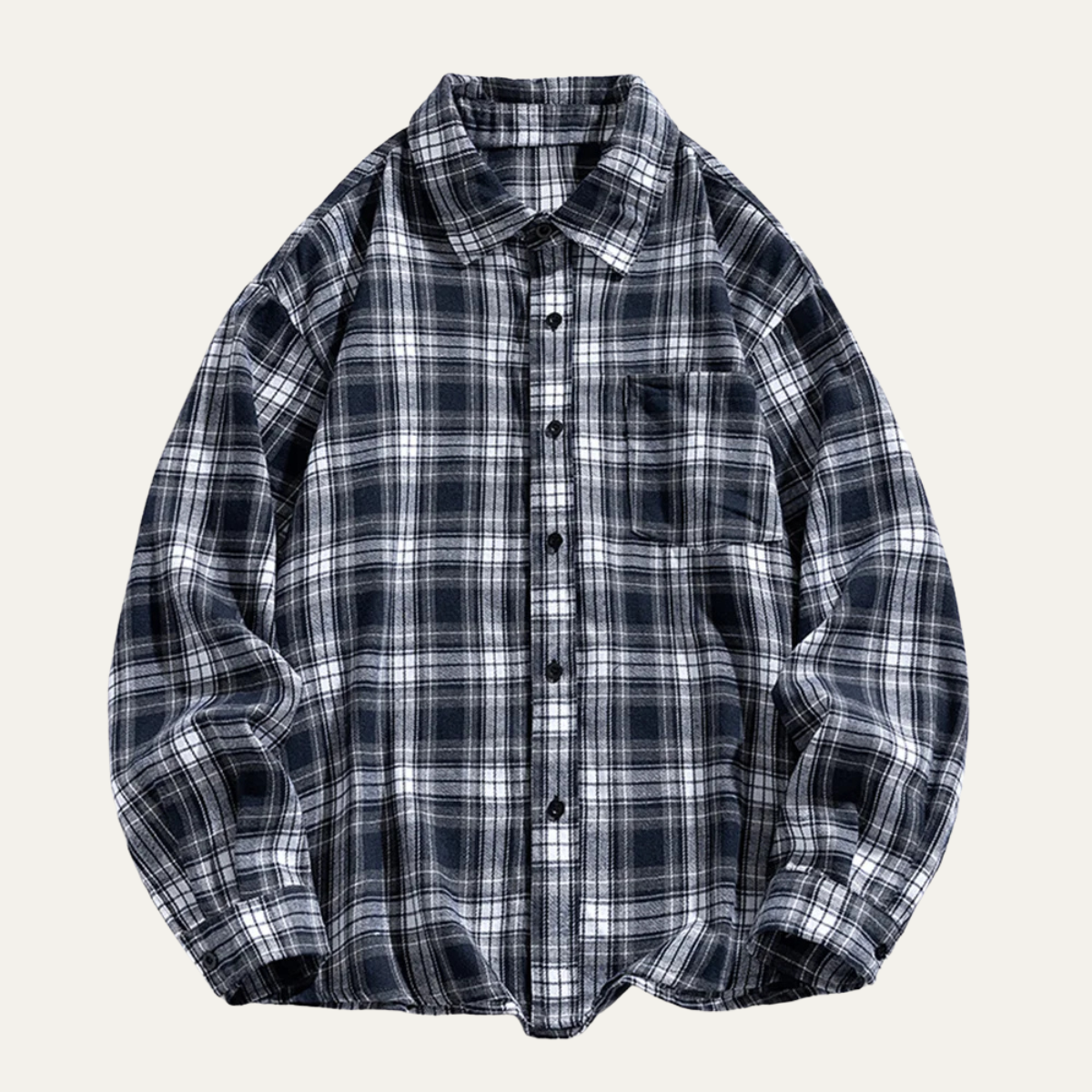 Men's Oversized Flannel Shirt in Navy