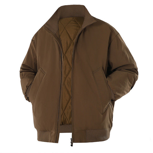 Men's Padded Winter Coat in Beige