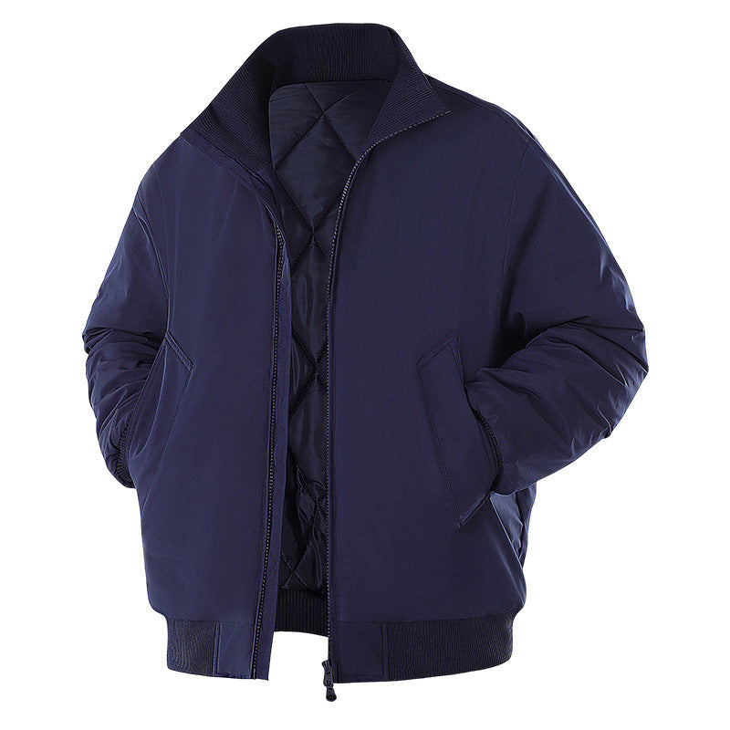 Men's Padded Winter Coat in Dark Blue