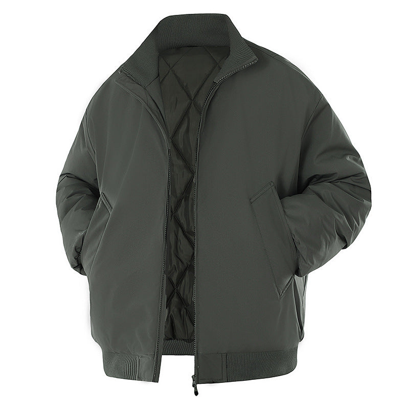 Men's Padded Winter Coat in Olive Green