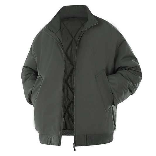 Men's Padded Winter Coat in Olive Green