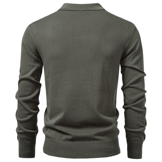 Men's Quarter Zip Polo Sweater