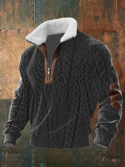 men's textured knit knit sweater