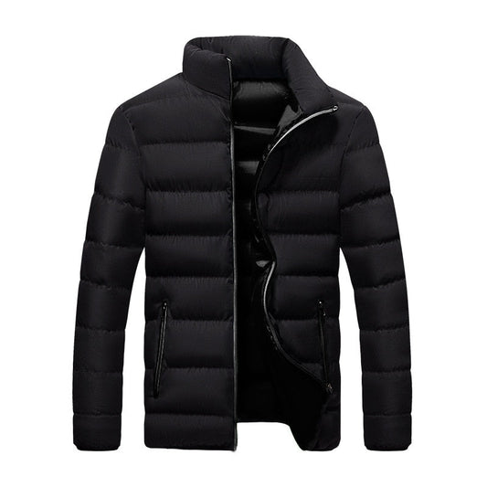 Men's Quilted Winter Coat in Black