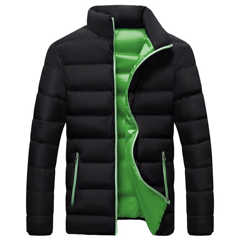 Men's Quilted Winter Coat in Green