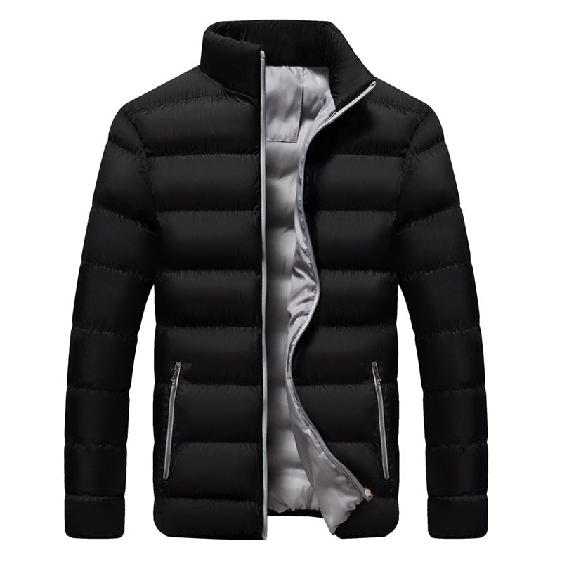 Men's Quilted Winter Coat in Grey