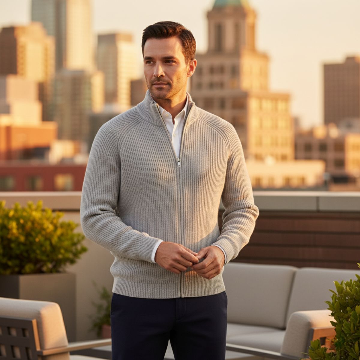 Men's knit cardigan