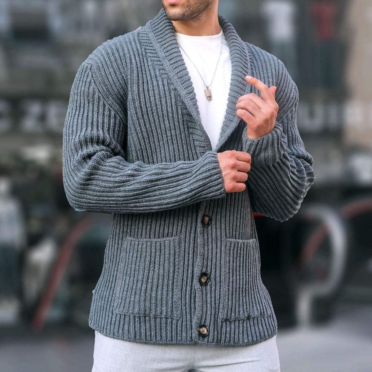 Men's Shawl Collar Cardigan