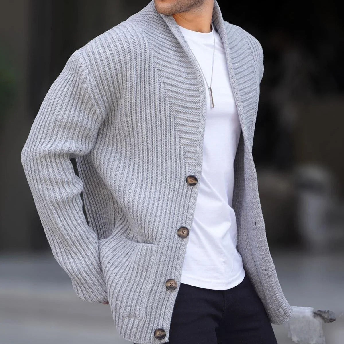 Men's Shawl Collar Cardigan
