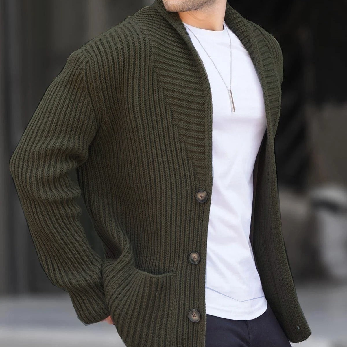 Men's Shawl Collar Cardigan