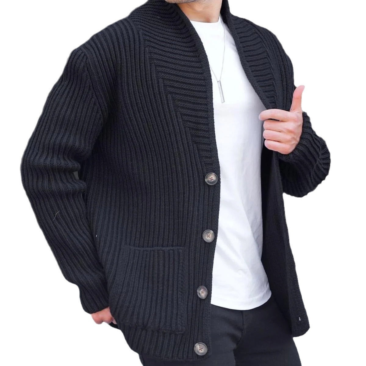 Men's Shawl Collar Cardigan