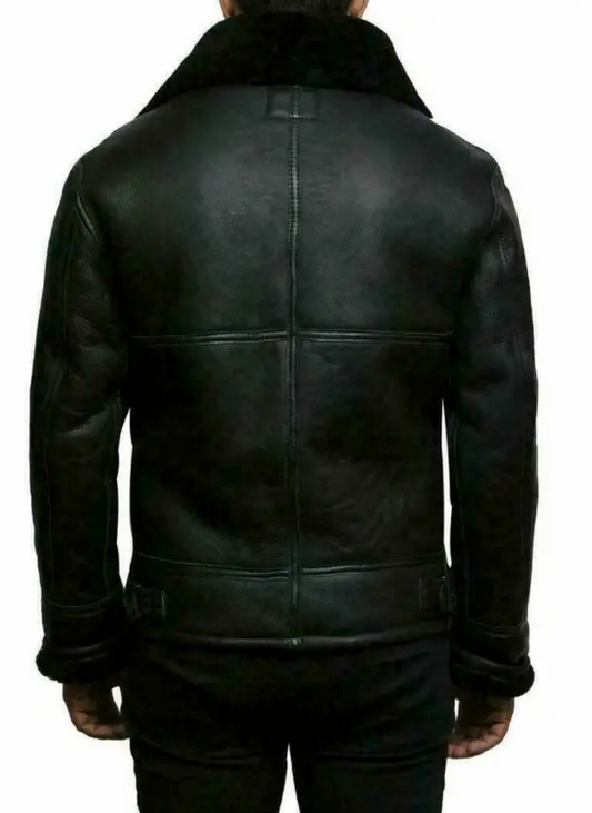 Men's Shearling Leather Winter Coat