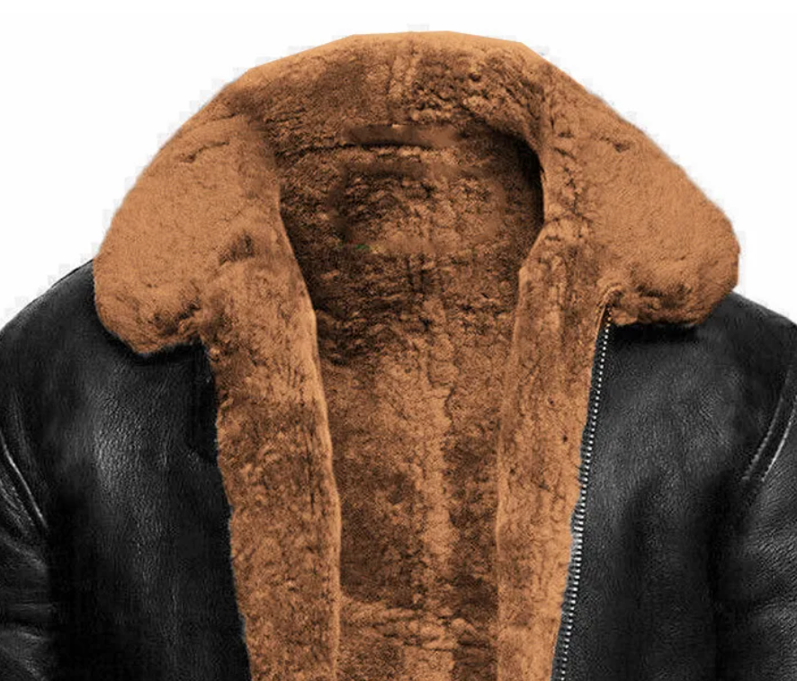 Men's Shearling Leather Winter Coat
