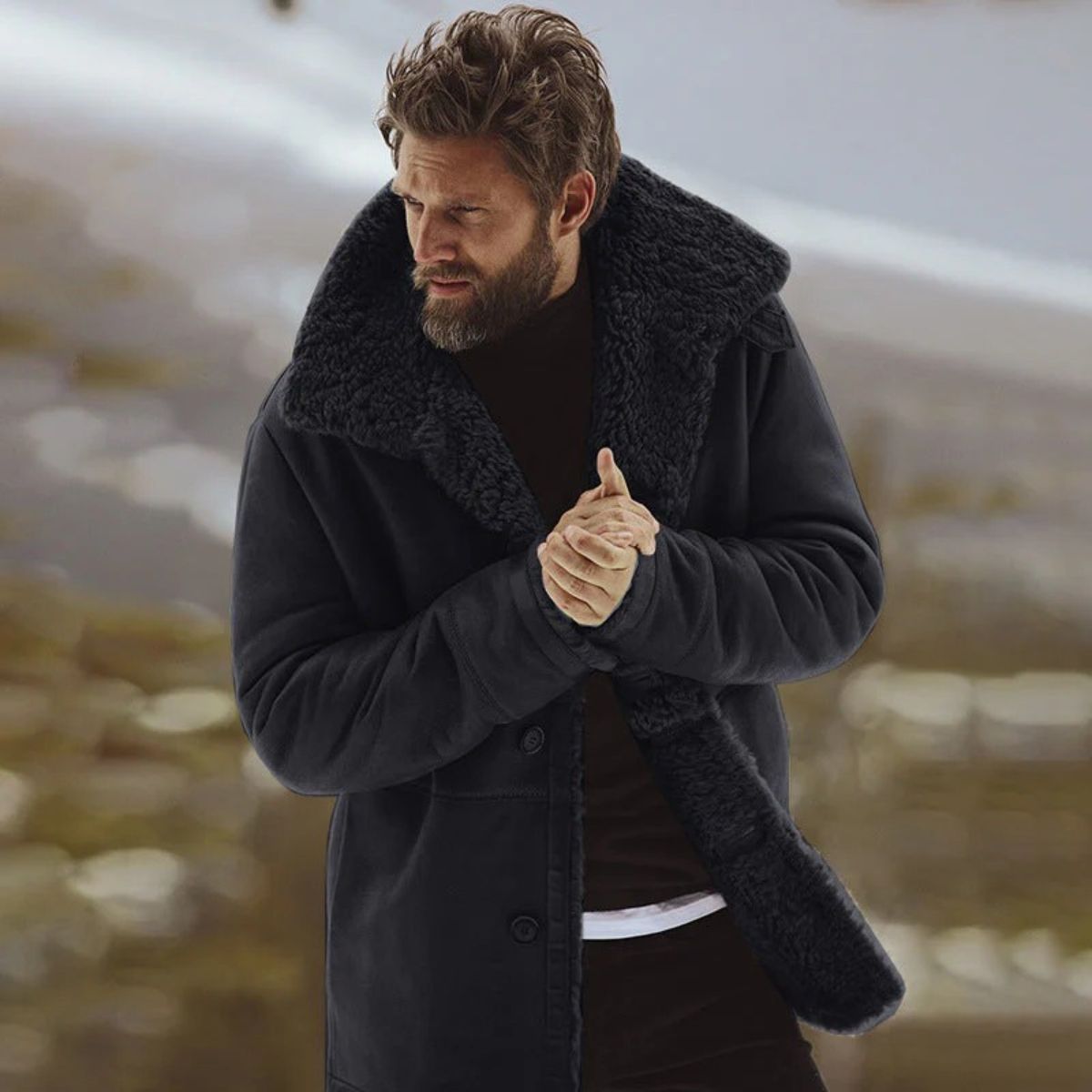Men's Sherpa Lined Overcoat