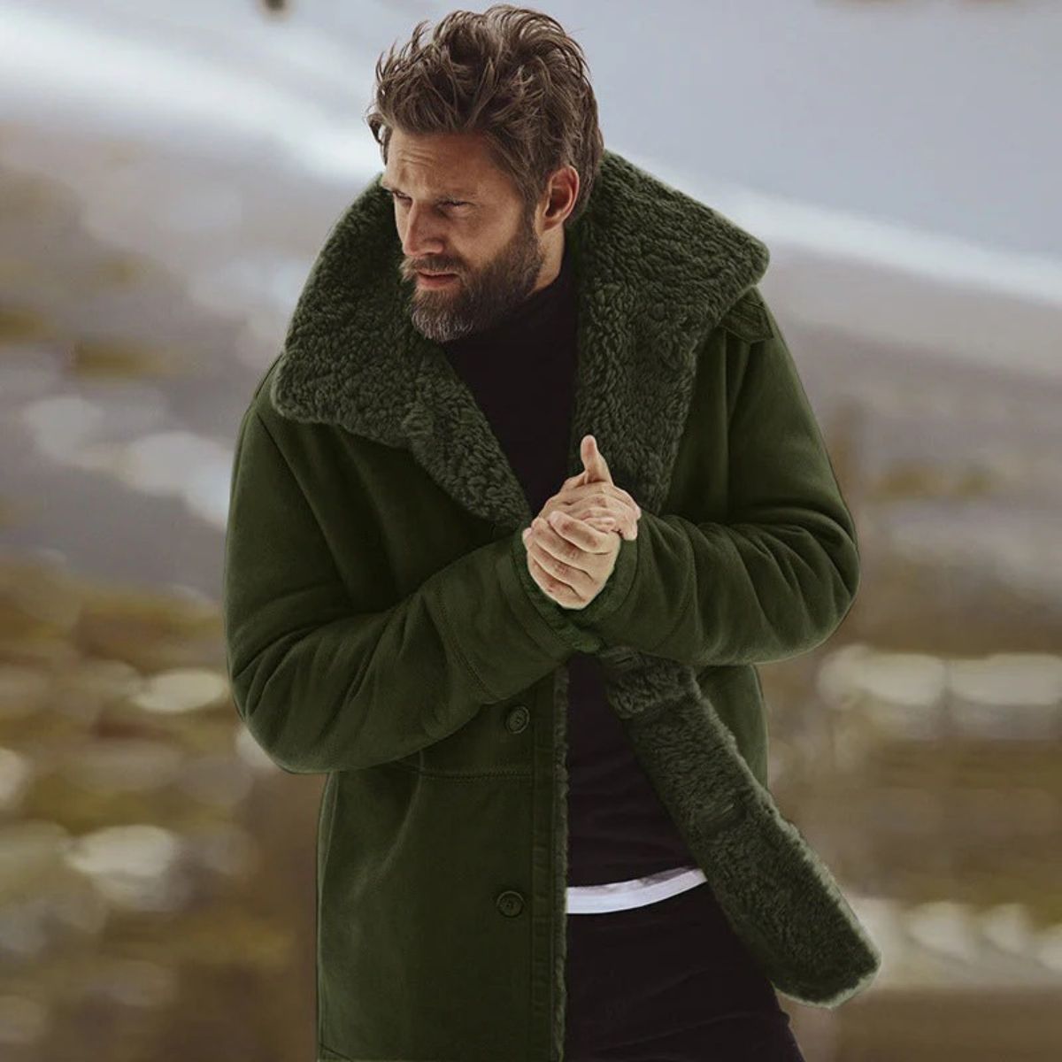 Men's Sherpa Lined Overcoat