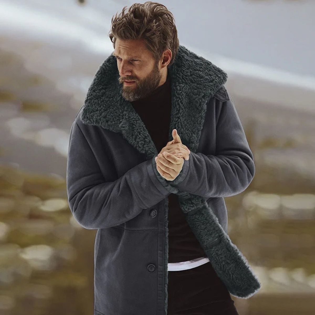 Men's Sherpa Lined Overcoat