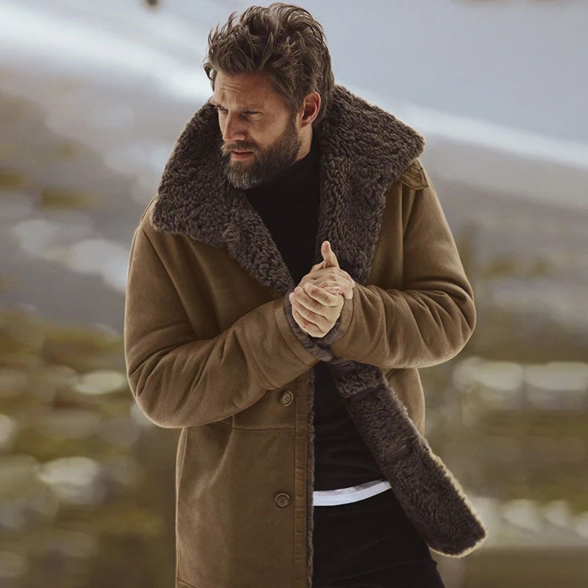 Men's Sherpa Lined Overcoat